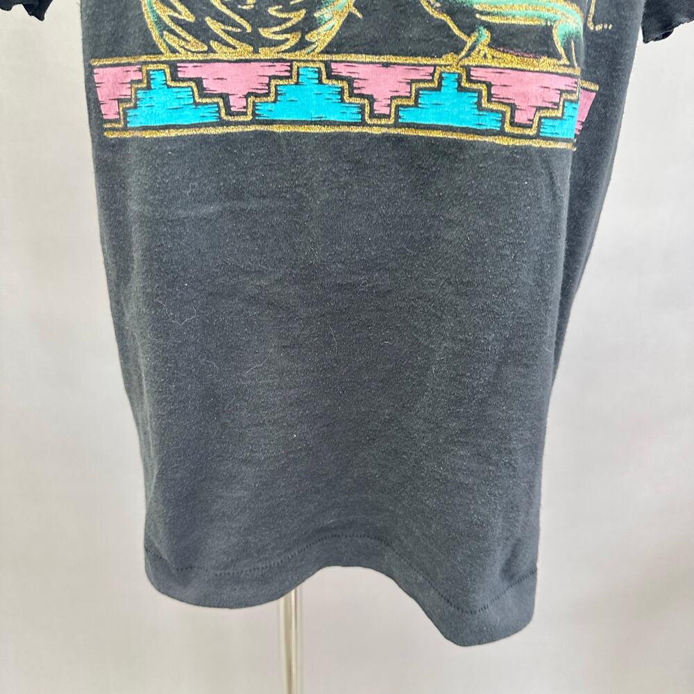 Vintage 90s southwestern cactus graphic tee ruffle v neck Size - Picture 7 of 16